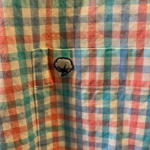 Southern Shirt Co long sleeve button down shirt. XXL. Blue green and red stripe